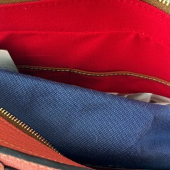 Dooney & Bourke Leather Small Lexington Pebbled Grain Shoulder Handbag Coral - Picture 13 of 13